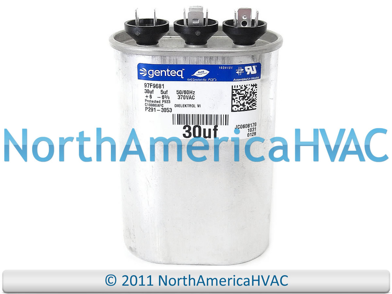 Capcom GE Genteq Capacitor Oval 30/5 uf MFD 370 volt